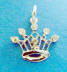 sterling silver cubic zirconia crown charm