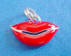 sterling silver red enamel lips charm