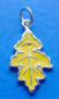 sterling silver yellow enamel oak leaf charm