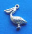 sterling silver 3-d pelican charm