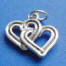 sterling silver interlocked hearts charm