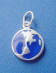 sterling silver blue enamel earth charm