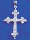 sterling silver byzantine cubic zirconia cross necklace