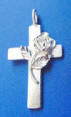 sterling silver cross with rose necklace