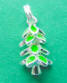 sterling silver green enamel christmas tree charm