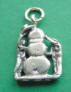 sterling silver children building a snowman charm