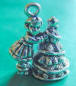 sterling silver little girl on stool decorating christmas tree charm