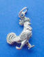 sterling silver rooster charm