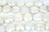 notice the rainbow play of colors on these white coin pearls