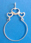 sterling silver triple heart charmholder