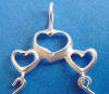 sterling silver triple hearts charmholder