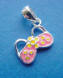 sterling silver pink and yellow enamel bikini top charm