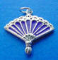 sterling silver purple enamel fan charm