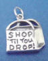 sterling silver shop til you drop bag charm