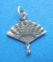 sterling silver lady hand held fan charm