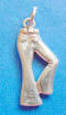 sterling silver lady's bellbottom blue jeans charm - back