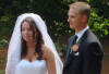 Kati is wearing our 5-strand pearl and crystal illusion necklace, earrings and bracelet on her wedding day