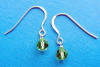 sterling silver Swarovski (tm) Peridot crystal earrings