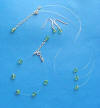 3-piece illusion jewelry set with peridot swarovski crystals