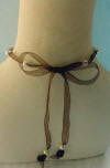 chocolate brown organza and cream Swarovski(TM) crystal pearl necklace