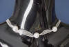 Ivory organza and 12mm white crystal pearls bridesmaid necklac