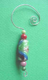 sterling silver multi-color glass barrel ornament hanger retired in 2004