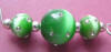 sterling silver green cat's eye rhinestone christmas ornament hanger