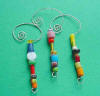 set of 3 African trade beads Christmas ornament hangers