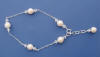 Matching sterling silver freshwater pearl and Swarovski crystal bracelet