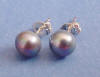 sterling silver black pearl stud earrings