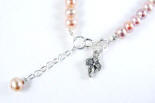 pink pearl christening jewelry set