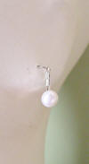 sterling silver pearl leverback earrings