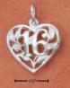 sterling silver sweet 16 heart birthday charm