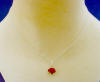 sterling silver single red rose drop necklace