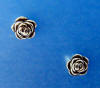 small sterling silver rose post earrings