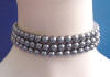 dark grey crystal pearl choker