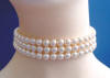 light creme rose crystal pearl choker