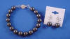 maid of honor 10mm black crystal pearl bracelet and earrings jewelry set