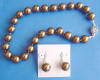 bronze shell pearl necklace and earrings