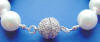 beautiful sterling silver rhinestone ball clasp