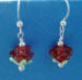 red rose earrings