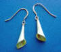 sterling silver enamel cloisonne calla lily earrings