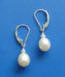 pearl sterling silver leverback earrings
