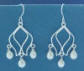 sterling silver rosebud with pearls earrings