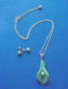 large carved calla lily pendant from genuine gemstones - several to choose from