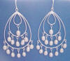 Sterling silver genuine cultured freshwater pearl chandelier earrings