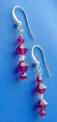 sterling silver ruby crystals earrings