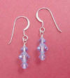 sterling silver light sapphire crystal earrings