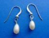 sterling silver frenchwire pearl drop earrings