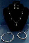 special order bridal set necklace, bracelet, earrings and anklet for her wedding day